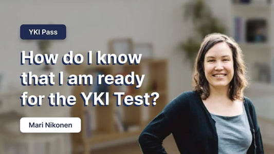 Mari Nikonen promoting YKI Pass with the text 'How do I know that I am ready for the YKI Test?