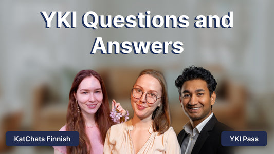 KatChats Finnish hosts a YKI Questions and Answers session featuring Lidiia and Tareque from YKI Pass, discussing tips and insights for the YKI test.