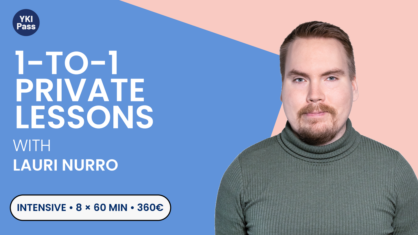 YKI B1–B2 Private Lessons with Lauri – Intensive (8 × 60 min)